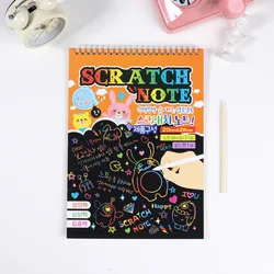 50 - Piece Kids Rainbow Magic Scratch - Off Art Kit with Stencils (Orange)