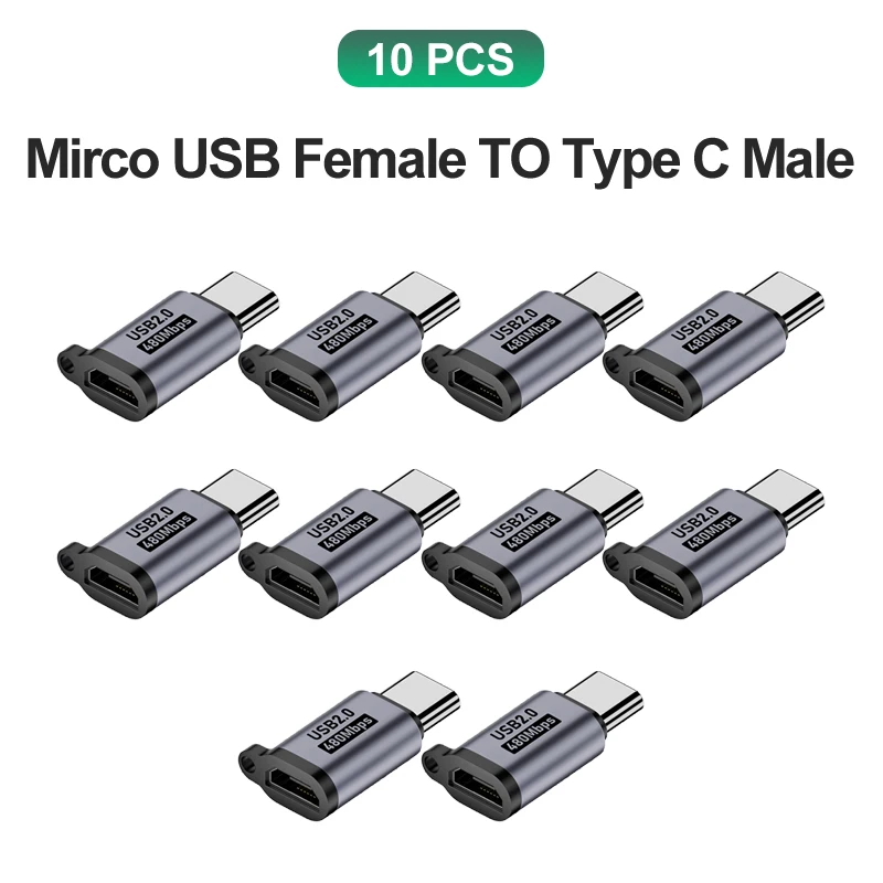 10x MicroUSB to C