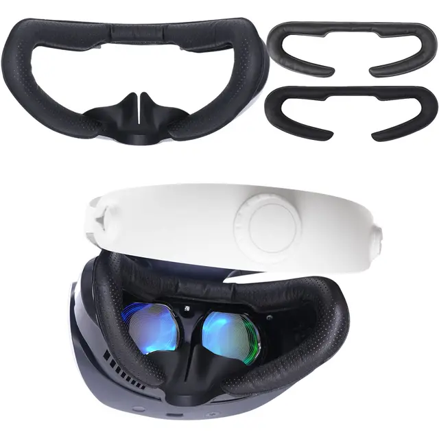 VR Face Pad for PlayStation VR2; Breathable Holes Leather Protective and PU Leather Facial Interface VR Face Cover Cushion