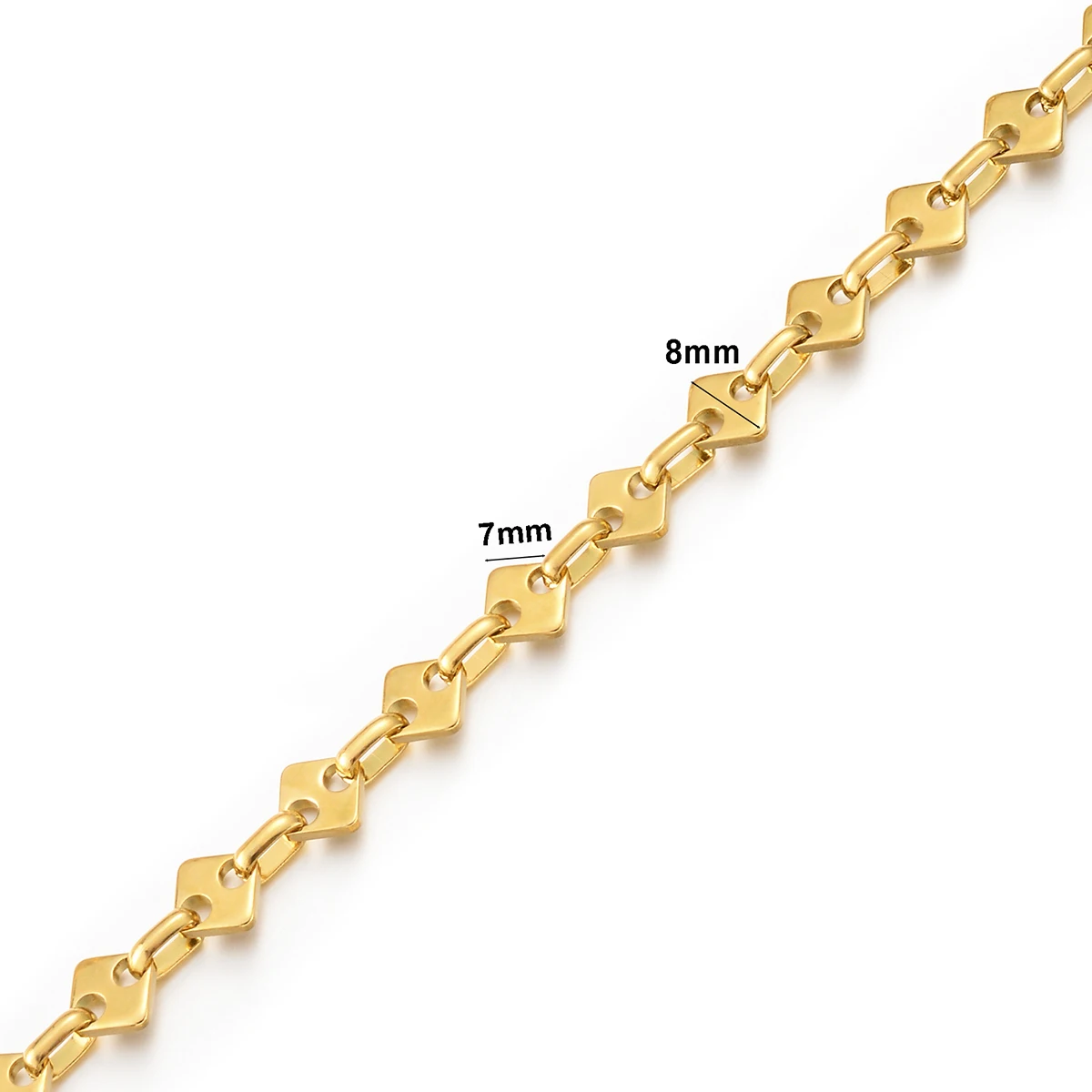 1 Stück Damen- und Herren-Armband, Halskette, Edelstahl, riesige handgefertigte quadratische Gliederkette in Knochenform, Schmuck, nicht allergisch – Detail 4