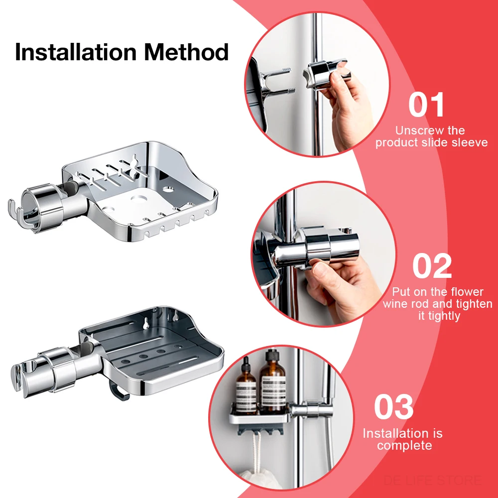 1/2 PCS Bathroom Shelf Without Drilling Bathroom Shelf Shower Organiser With Shower Stand Shampoo Holder Shower Shelf Bathroom A 6