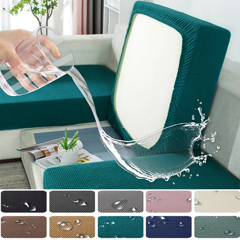 

Double-Side Waterproof Sofa Seat Cushion Cover Jacquard Chair Cover Slipcover Polar Fleece Sofa Covers