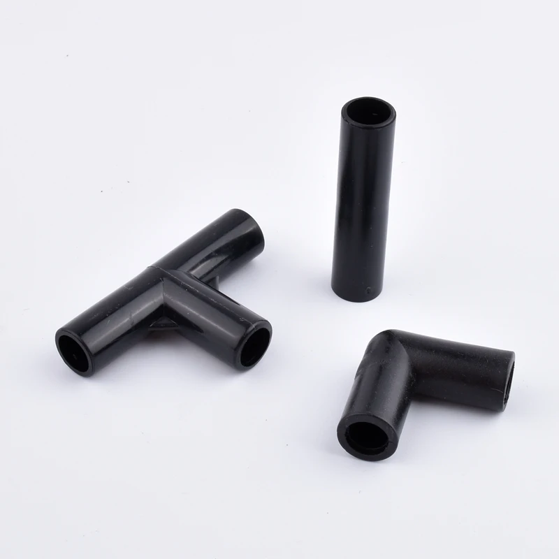 Inner Diameter 8mm Straight Elbow 90&deg; 135 &deg;4-Way Tee Connector Water Pipe Joint Garden Plant Shelf Wardrobe Tent DIY 2/10/30Pcs
