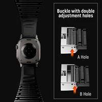 Bracelet de sport en Silicone pour Apple Watch Ultra 2, 49mm 46mm 45mm 44mm, Bracelet en métal de luxe pour iWatch série 10 9 8 7 6 5 4 Se 3