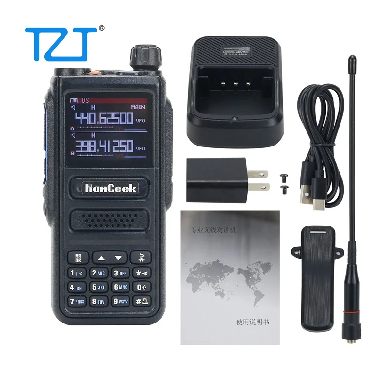 

TZT HamGeek HG-8810 10W/HG-8811 5W Full Band Walkie Talkie 256-Channel VHF UHF Radio Handheld Transceiver
