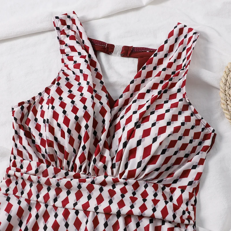 2023 New Solid Plus Size Swimwear Women One Piece Swimsuit Female Large Size Bathing Suit Skirt Beach Wear Swimming Suit Bathers