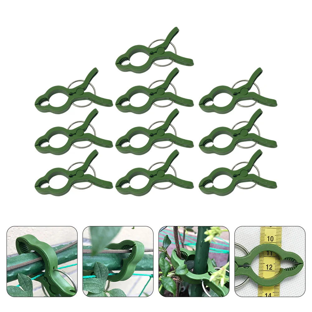 

10 Pcs Plant Gardening Clip Plants Fixing Clamps Fixture Clips Plastic Green Spring Fixed Vines