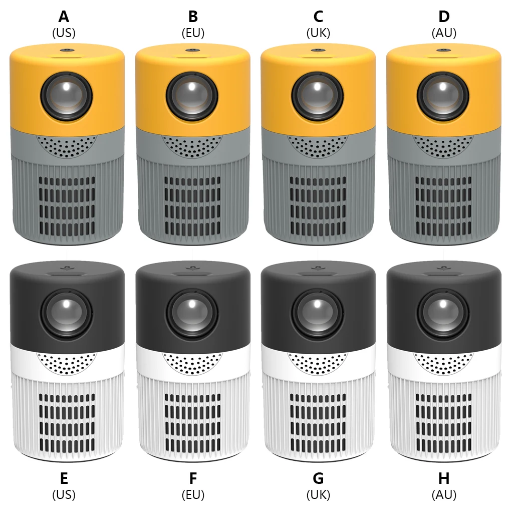 

LED Mini Projector HDMI-Compatible Remote Control Video Projection Machine Multimedia Supplies Yellow Grey EU Plug