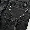 Y2K Dark Gothic Jeans Micro Flared Cross Leather Pocket Denim Pants Retro Harajuku Heavyweight Unisex Loose Streetwear Trousers 6