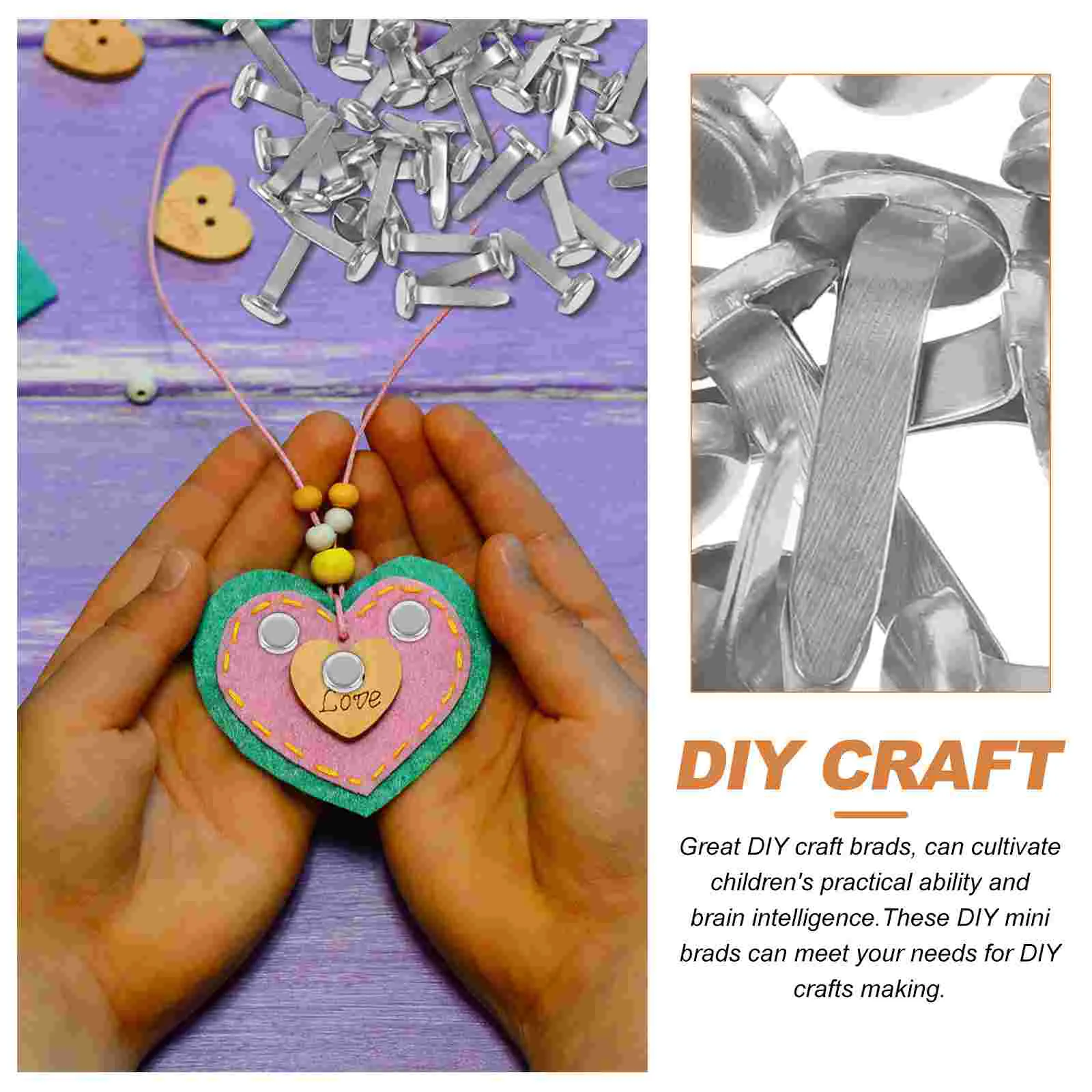 Scrapbook Metal Brads Small for Handcraft Beads Paper Fasteners Crafts Brass Handmade Materials DIY Child 50 Pcs Scrapbooking Decoration