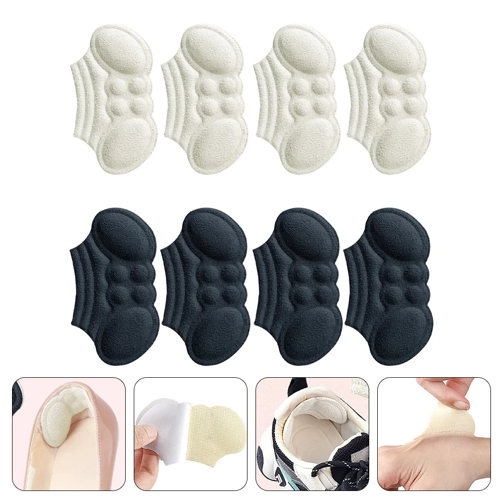 하이힐 부츠용 힐 패드, 하프 사이즈 패드 신발, 너무 큰 삽입 패드, 그립 라이너, 극세사 운동화, 4 쌍