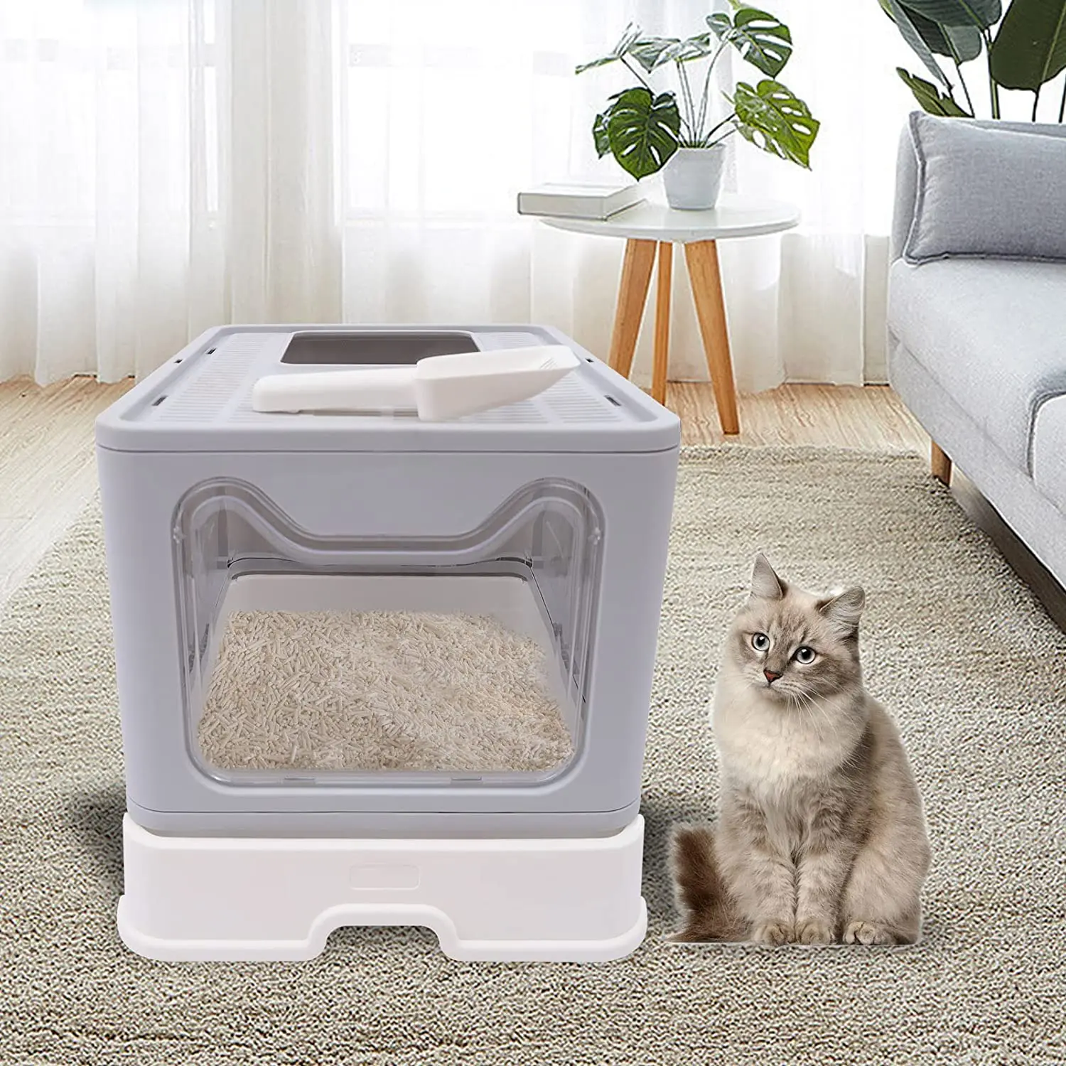 

Top-Entry Litter Box Folding Independent Packaging Small Volume Fully Enclosed Forward Top-Out Drawer Cat Toilet