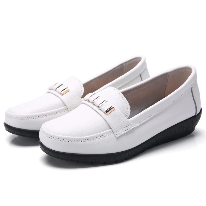 Women shoes genuine leather loafers non-slip solid color casual shoes ladies 2022 new fashion flats woman shoes zapatos de mujer 