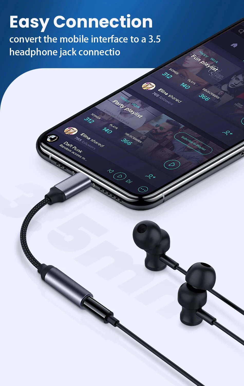 Universal Audio Adapter Kit: Lightning & USB-C to 3.5mm Jack Converter