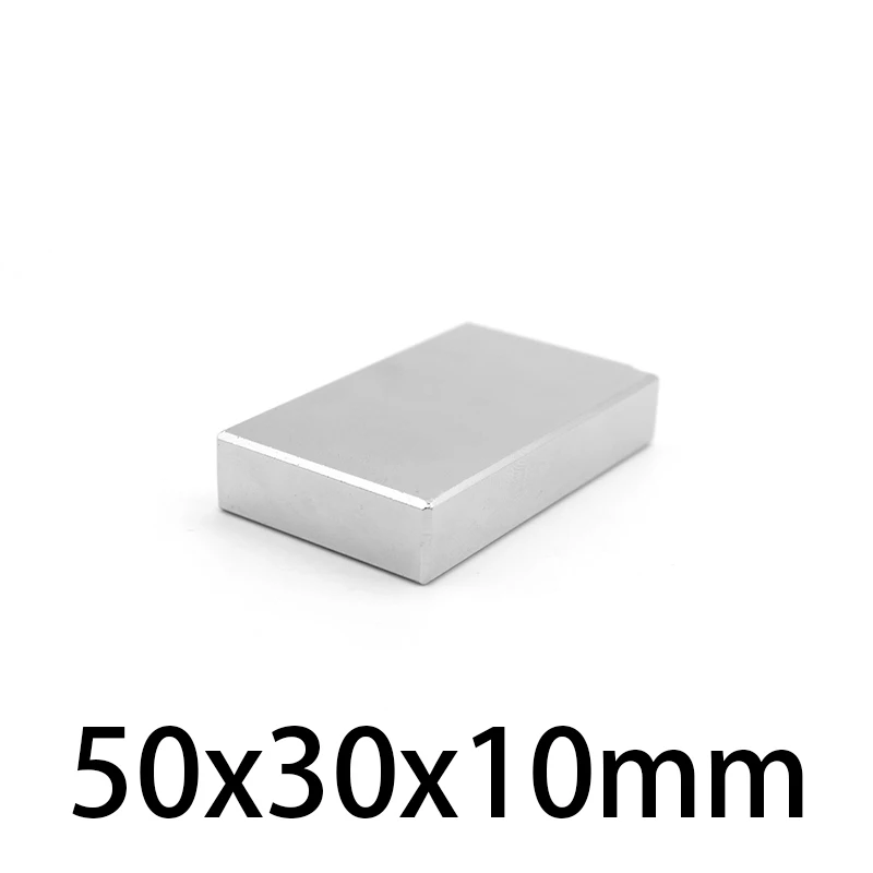 1/2/3PCS 50x30x10mm Big Quadrate Super Strong Powerful Magnets N35 Permanent NdFeB Magnet 50x30x10 Block Search Magnet 50*30*10