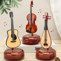 Rotating Music Box Guitar Violin Music Box Birthday Gift Girl Holiday Gift Living Room Creative Decoration Box for A Gift 1