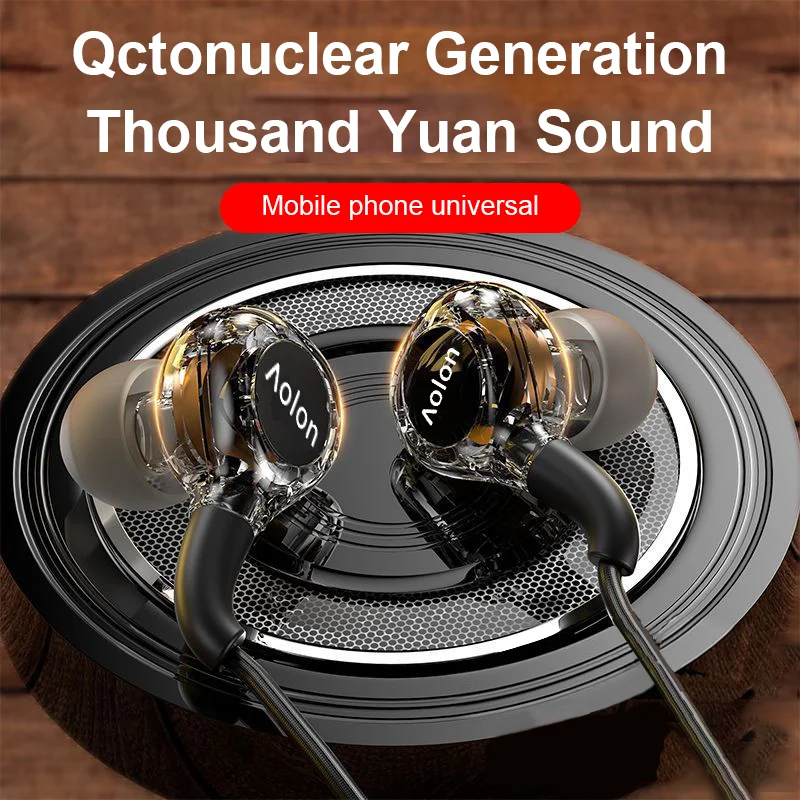 2025 Newest Wired Earphone With Microphone Hifi Music Monitor Bass Headphones Noise Cancelling Headset For Sport Gaming Earbuds 5
