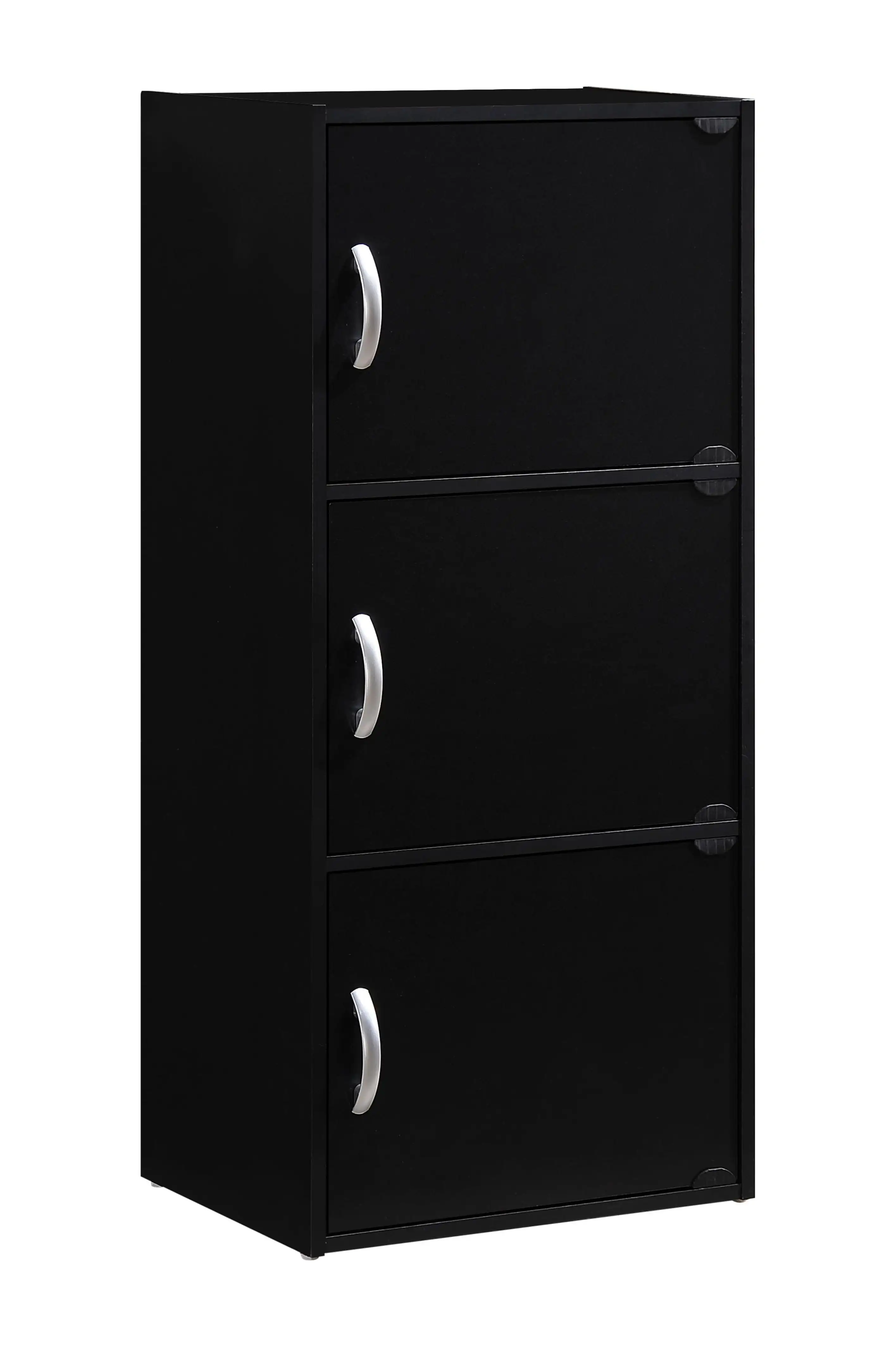 

Hodedah 3-Shelf, 3-Door Multi-purpose Cabinet, Black