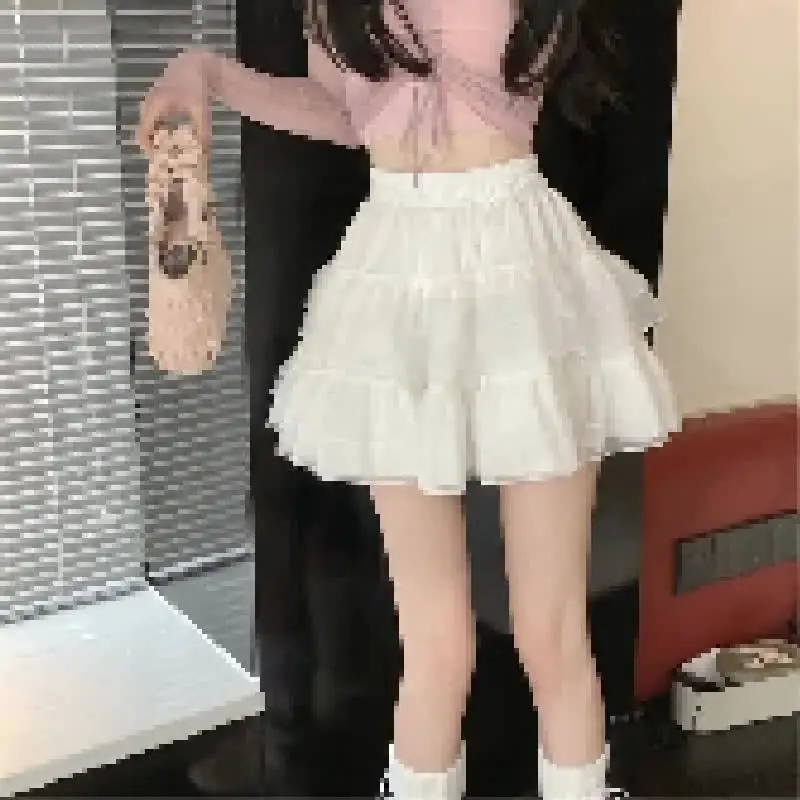 Summer Lace Skirt Black White Mini Skirt Women Black Cute