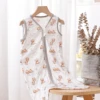 HappyFlute New Cute Print Two-Way Zipper Design Super Soft Bamboo Cotton Fabric Sleeveless Baby Summer Anti-kick Sleeping Bag 1