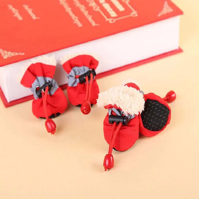 Title 10, 4pcs Antiskid Puppy Shoes Pet Protection Soft-s...