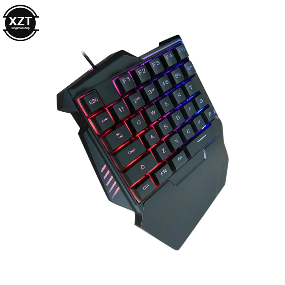 gaming keyboard única mão mini usb com fio teclas um handely backlight teclado para computador portátil desktop smartphone