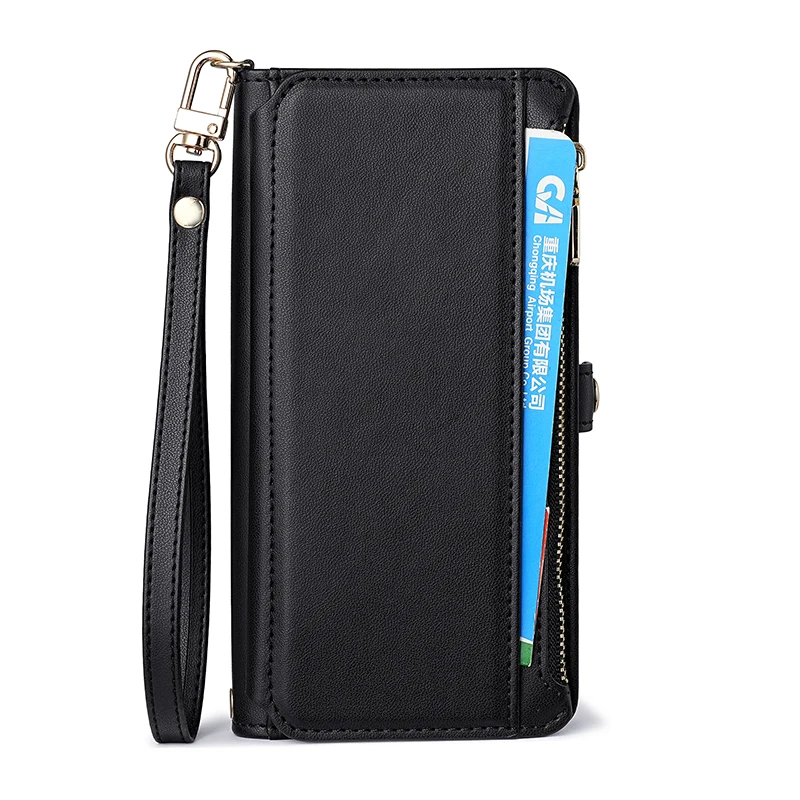 Premium Flip Card Slot Leather Crossbody Wallet Phone Case