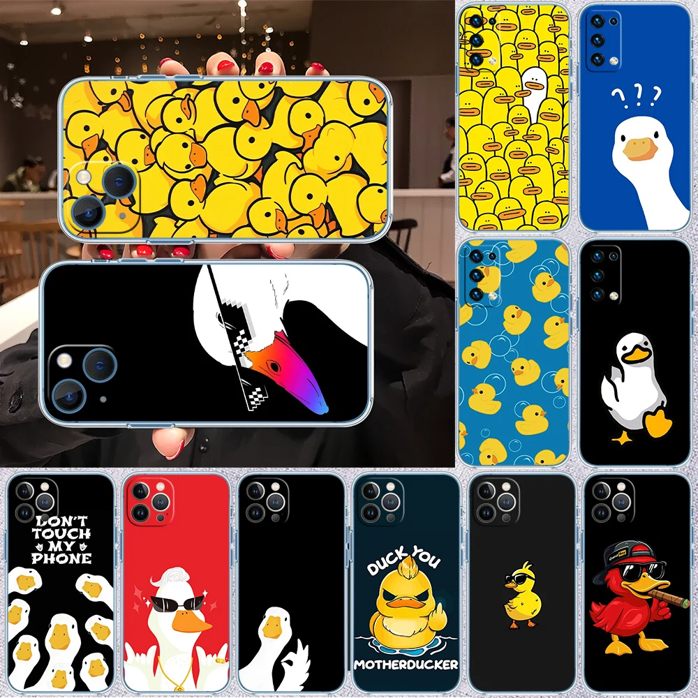 Cartoon Duck Transparent Phone Case
