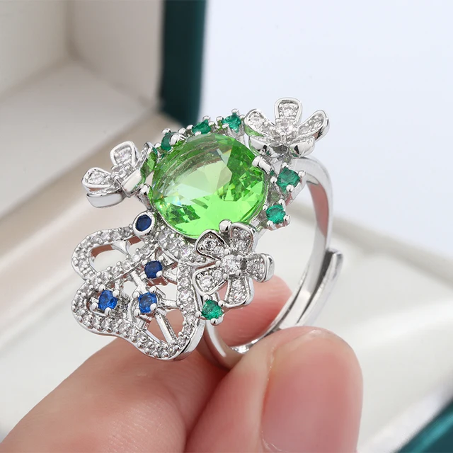 Anneau Bague Femme Fantaisie Luxe Petite Bague Douce Fleur Fraîche