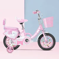 Bicyclette pour enfants de 12 à 20 pouces, avec roues d'entraînement, pour filles de 3 à 13 ans, avec panier, filet de protection 2