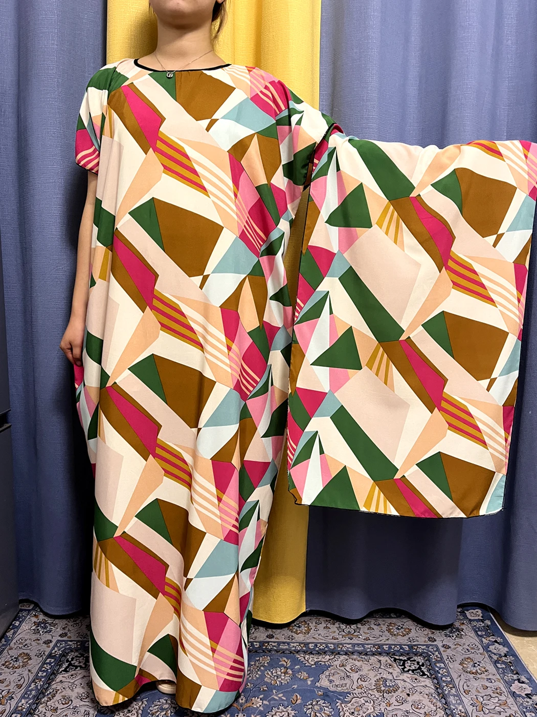 Muslim Abayas For Women 2023 Summer Printed Rayon Farbic Soft Loose Femme Robe African Nigeria Islam Clothing With Headscarf