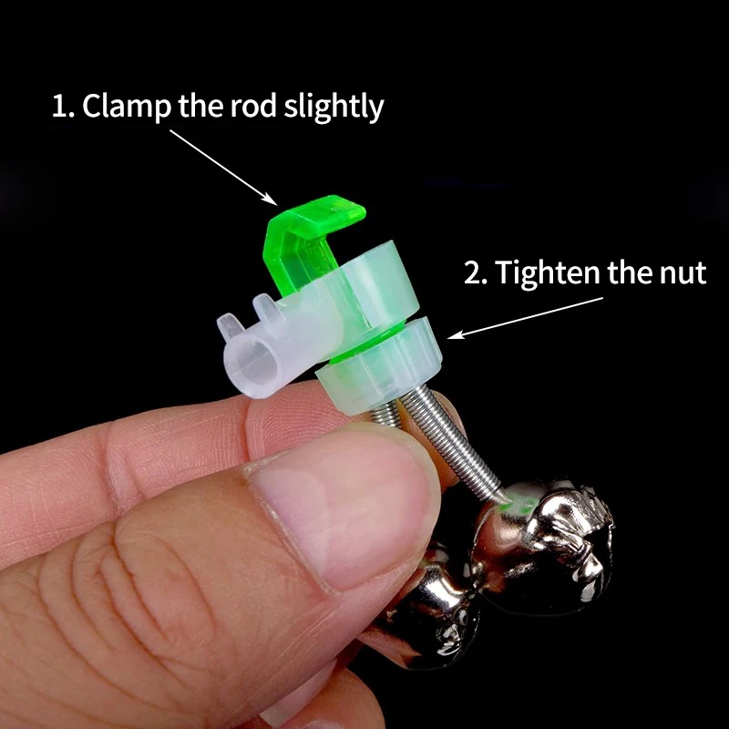 5/10 Pcs Fishing Bite Alarms Fishing Accessories Green Rod Bells Tip Clip Bells Fish Bites Indicators Tools Accessory