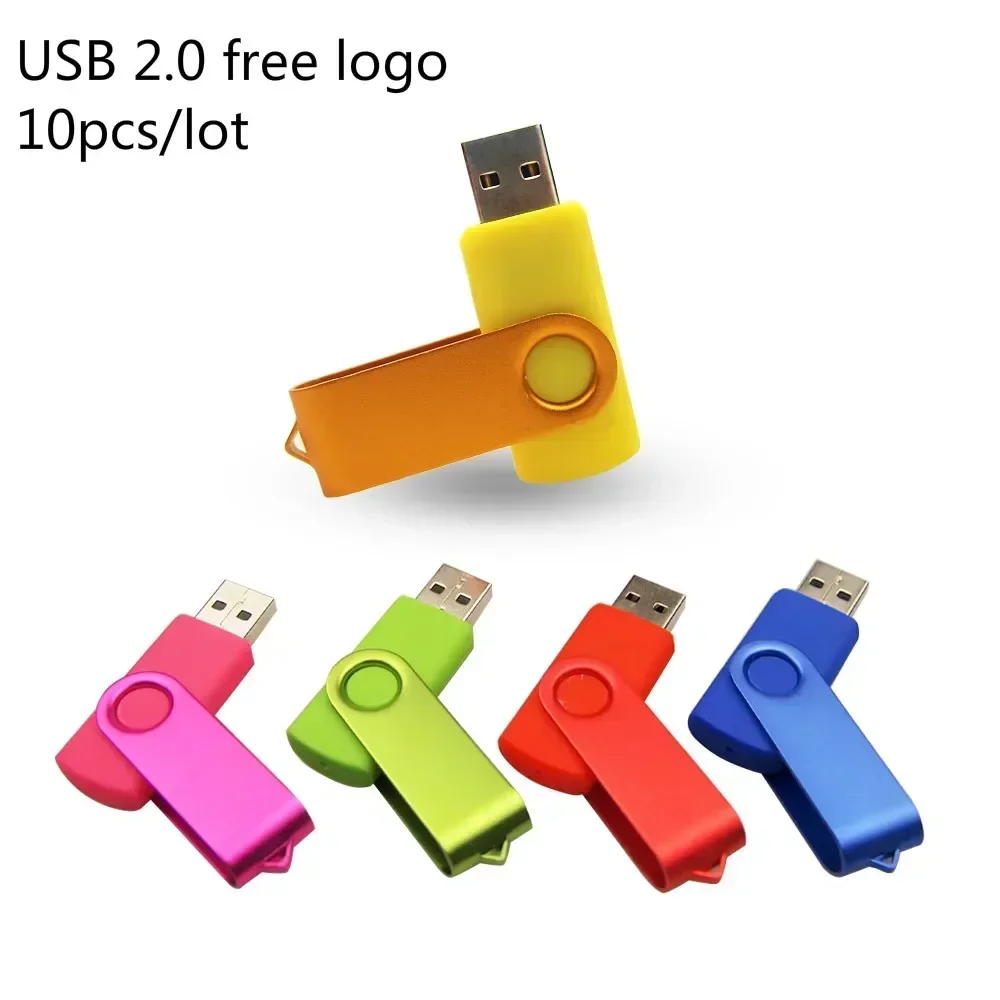 10pcs/lot Rotable USB Flash Drive usb flash drive flash drive 2.0 Pen Drives 64GB 32GB 16GB 8GB 4GB Pendrive Usb Memory Stick Free Logo for Photography Gift