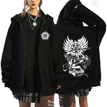 أزياء للجنسين الخريف الشتاء معطف خارق طباعة قلنسوة بسحاب عارضة طويلة الأكمام قمم النساء الرجال المتناثرة سستة البلوز 4