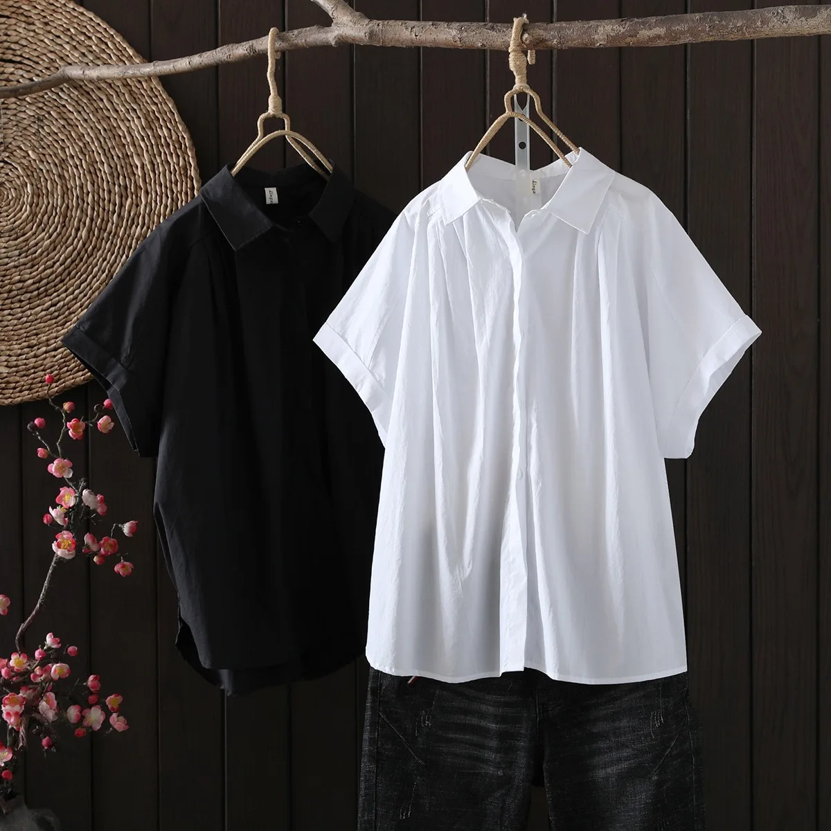 

2024 элегантная и Молодежная Женская белая рубашка из 100% хлопка блузки Дизайнерские однотонные рубашки с пуговицами сзади Корейская одежда