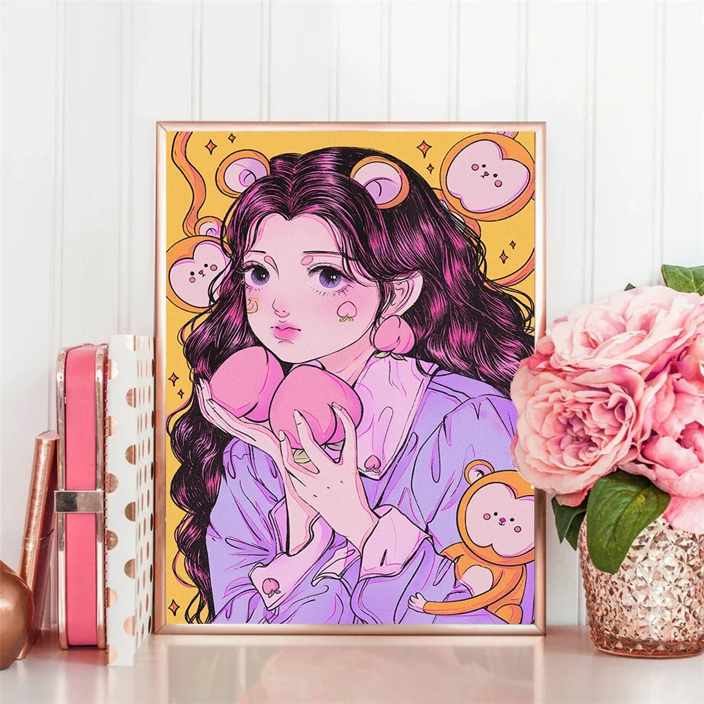5D Diy Diamond Painting Cartoon Girl Portrait