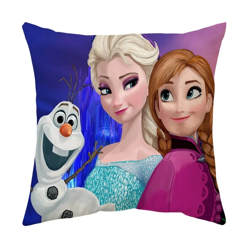 Juste de coussin de dessin animé Disney pour enfants, taie d'oreiller, reine  des neiges, Elsa