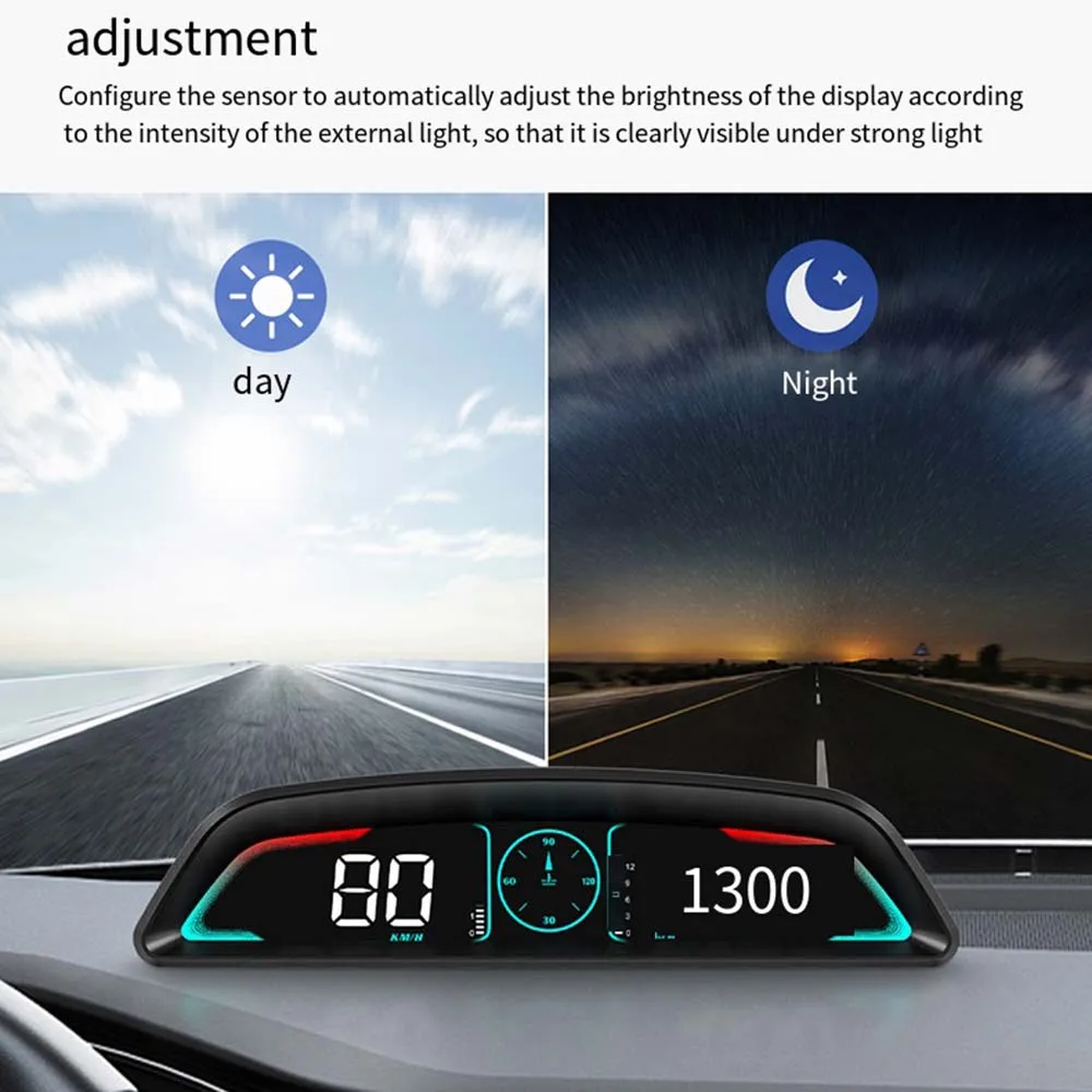 

Car HUD B3 OBD Head Up Display Multifunctional Display of Speed Driving Distance Driving Time Fuel Consumption Voltage