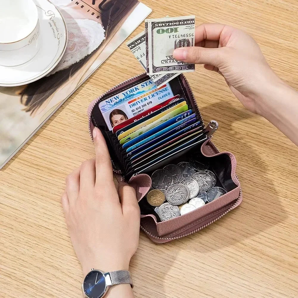 New Women Wallet PU Leather Card Holders Female Cowhide Wallets Fashion Small Portable Purses Cute Wallet Coin Bags Clutch 5