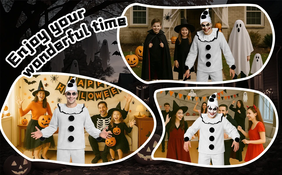 Horror Pierrot Clown Costume