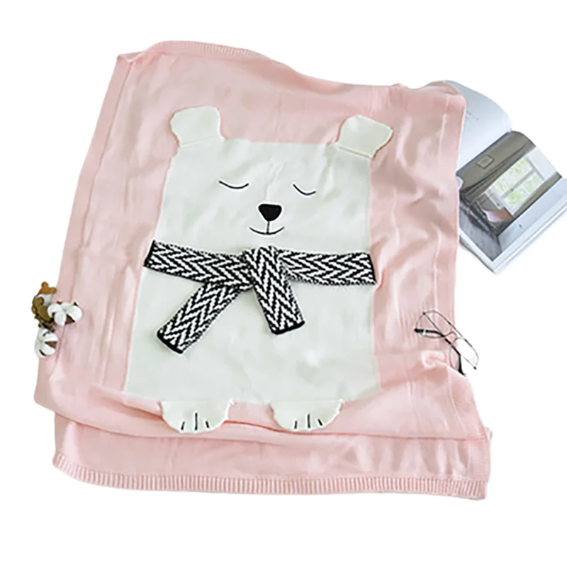 

Baby Cot Sleep Blanket Stroller Cover Throw Cotton Bear Animal Newborn Swaddle Wrap Kids Playing Mat Kindergarten Sleepsack