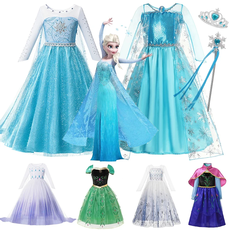 Disney Frozen Sneeuw Queen Elsa Jurken Voor Meisjes Kostuums Kids Cosplay Anna Elsa Prinses Kinderen Jurken Kleding Feestjurken