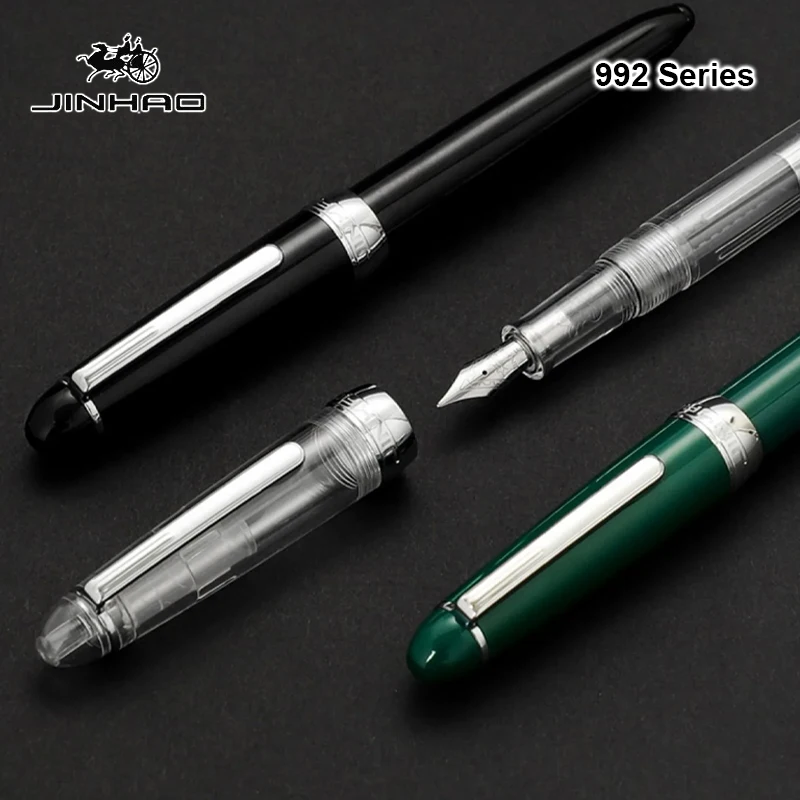

Jinhao 992 Fountain Pen Luxury Elegant Transparent Color Silver Clip Calligraphy Pens Writing School Office Supplies Stationery