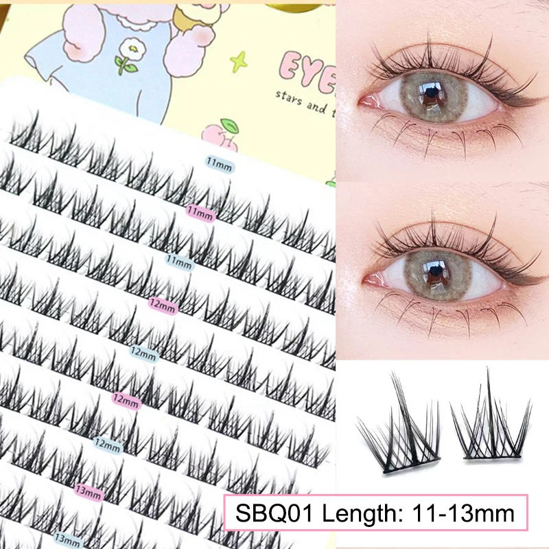 Sunflower Lashes - Brown Manga-Inspired Natural Soft Eyelashes, Large Capacity