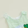 Infant Baby Girls Boys Easter Rompers Striped Bunny Truck Carrot Embroidery Crew Neck Sleeveless SpringJumpsuit Bunny Overalls 5