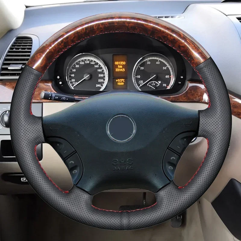 Auto Stuurhoes Voor Benz Voor Vito Voor Viano Voor W639 2006-2015 Auto Stuurwiel Hand-gestikt Cover Stuurwielhoes (Maat : Gray line