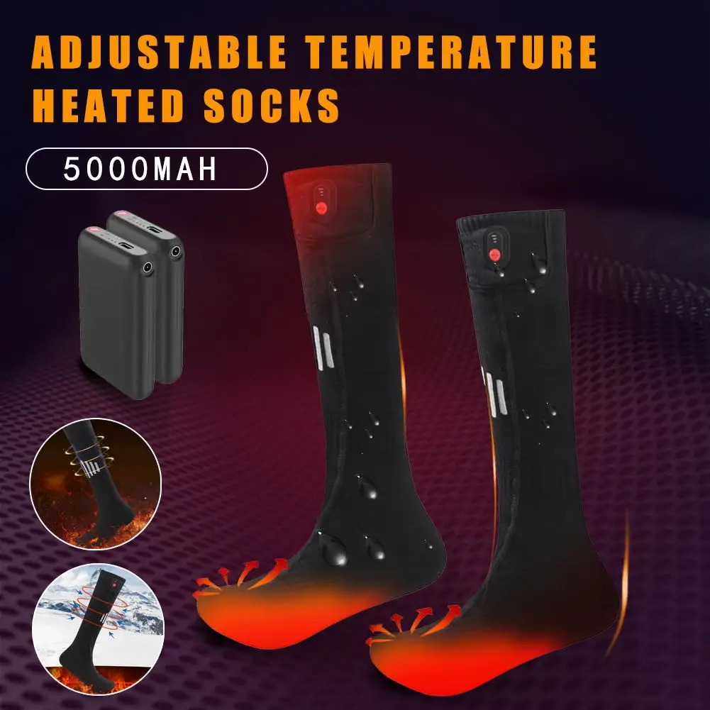 

Heated Socks Rechargeable Electric Heating Socks 3 Modes Thermal Winter Foot Warmer For Men Women Outdoor Skiing Cycling