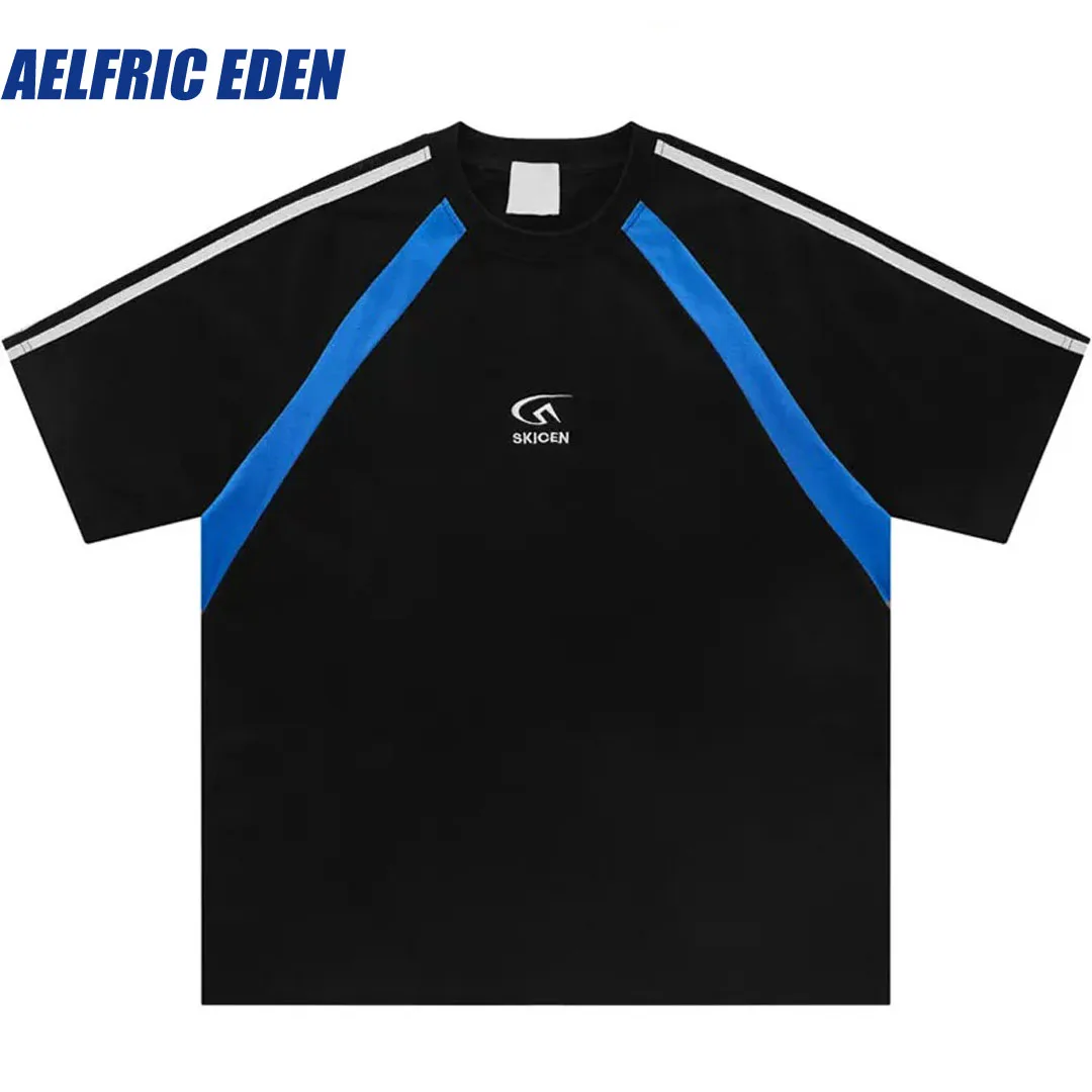 Aelfric Eden Hip Hop Sports Tshirt Y2K Embroidery Letter