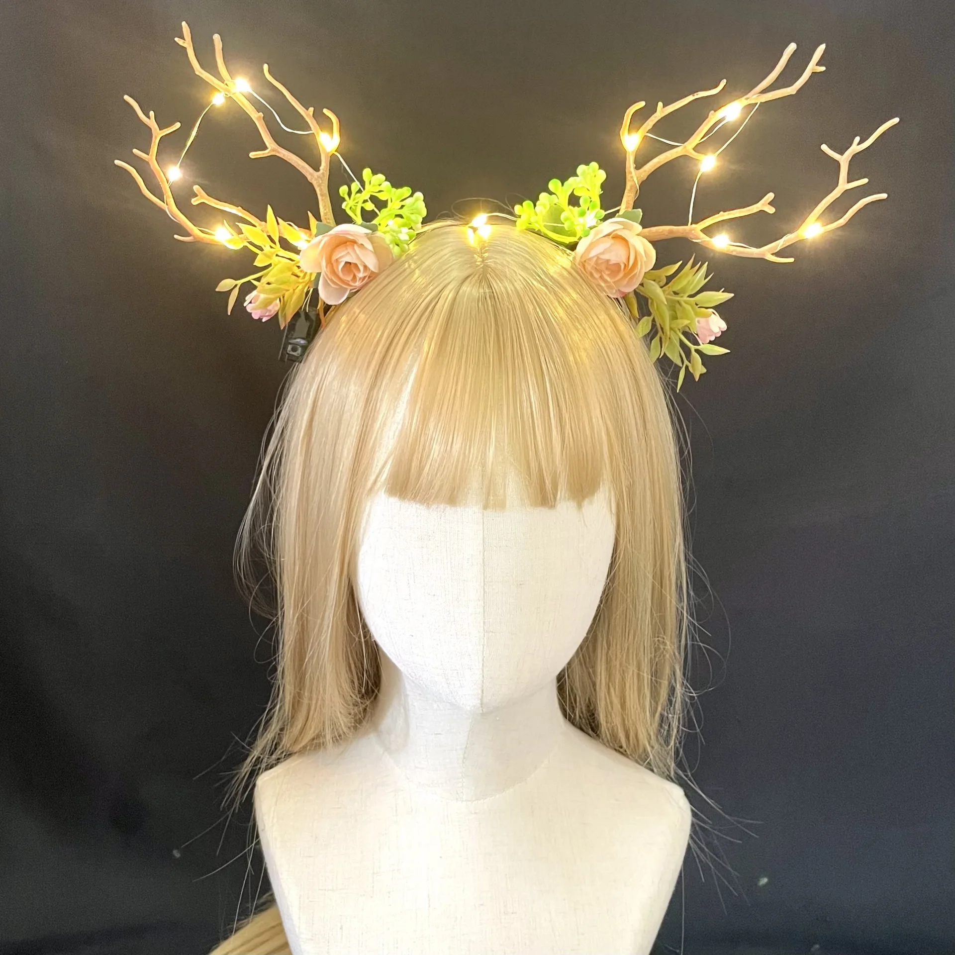 New Christmas Antler Headband Net Red Moose Night Market Deer Luminous Headband Christmas Jewelry Hairpin Hair Accessories