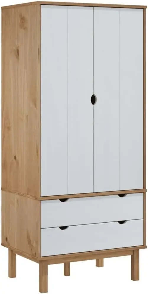 Wardrobe 30.1 "x20.9" x67.7 "solid wood pine, easy to assemble: bedroom handrails and wardrobe 3